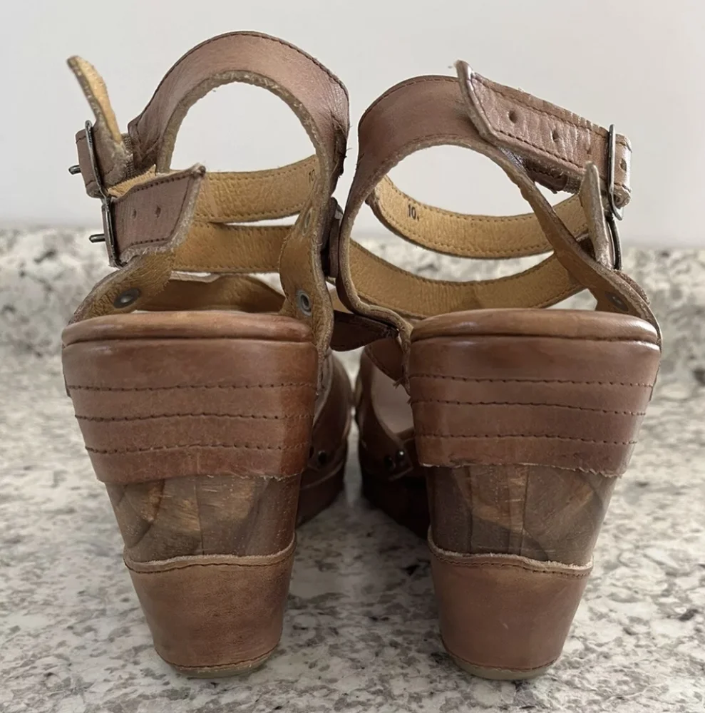 SOLD Bed Stu Juliana Tan Rustic Genuine Leather Strappy Sandals Sz 10 - Picture 9 of 14